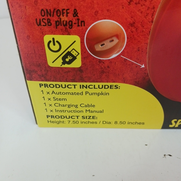 New Animated Pumpkin with 5 Different Spooky Faces Built-in Speakers LEDs NIB. - Picture 7 of 9